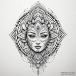 Mask frozen beneath spectral gate, tattoo ske… — эскиз тату (№1750624579_1, 22.06.2025 20:36) — Tatufoto.com