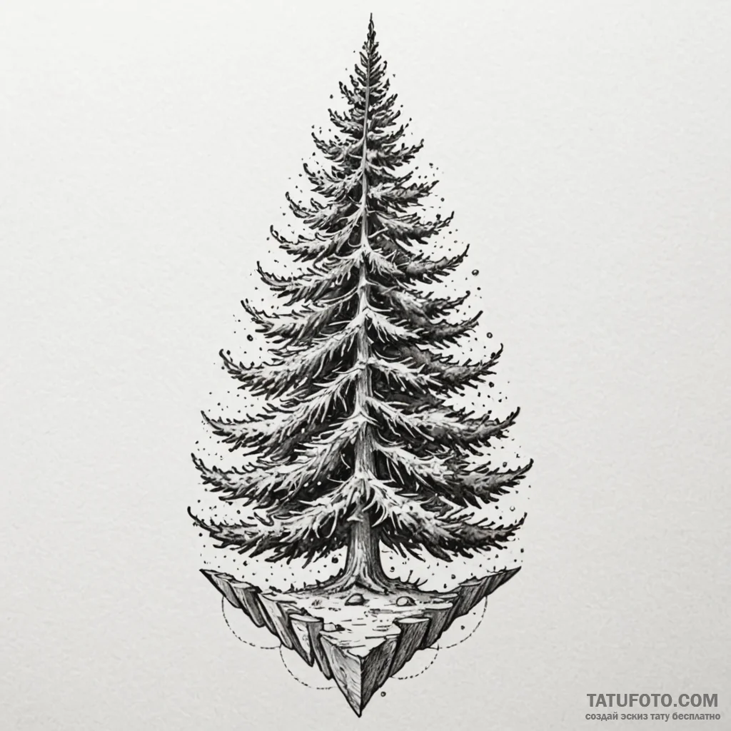 Fir trees, tattoo drawing outline, moderately... - эскиз тату (№1750624765_1, 22.06.2025 20:39) — Tatufoto.com