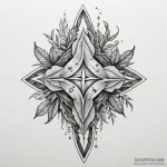 Quartz leaves etched with runes, tattoo drawi… — эскиз тату (№1750625496_1, 22.06.2025 20:51) — Tatufoto.com