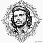 Che guevara, tattoo drawing outline, bold out… — эскиз тату (№1750625587_1, 22.06.2025 20:53) — Tatufoto.com