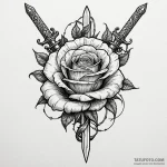 Dagger chained to spectral rose, artistic tat… — эскиз тату (№1750625674_0, 22.06.2025 20:54) — Tatufoto.com