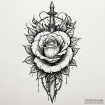 Dagger chained to spectral rose, artistic tat… — эскиз тату (№1750625674_1, 22.06.2025 20:54) — Tatufoto.com