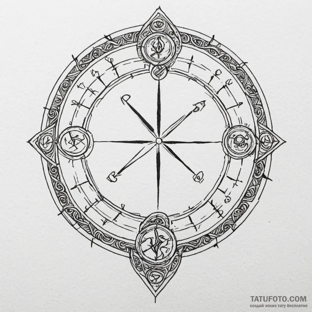 Parchment map with glowing runes, tattoo sket... - эскиз тату (№1750626197_0, 22.06.2025 21:03) — Tatufoto.com