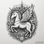 A carousel of mythical creatures (griffin, un… — эскиз тату (№1750626565_0, 22.06.2025 21:09) — Tatufoto.com