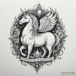 A carousel of mythical creatures (griffin, un… — эскиз тату (№1750626565_1, 22.06.2025 21:09) — Tatufoto.com