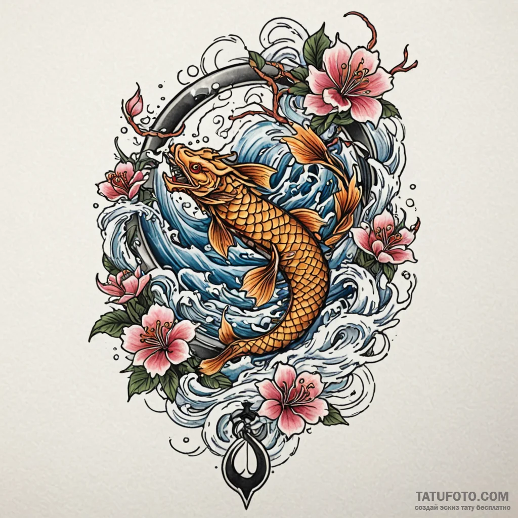 Iron anchor submerged in abyss, tattoo line a... - эскиз тату (№1750627368_0, 22.06.2025 21:22) — Tatufoto.com
