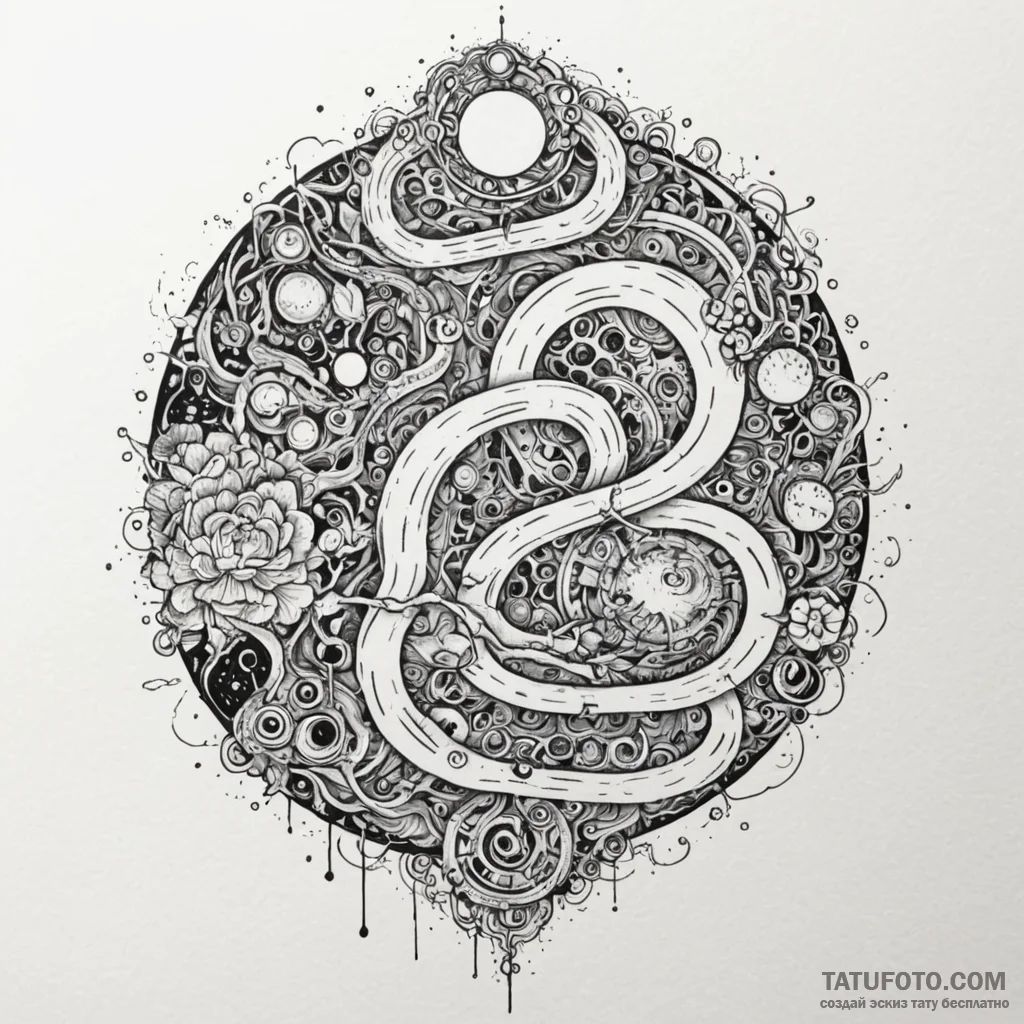 Zen garden raked in patterns of a circuit boa... - эскиз тату (№1750629085_0, 22.06.2025 21:51) — Tatufoto.com