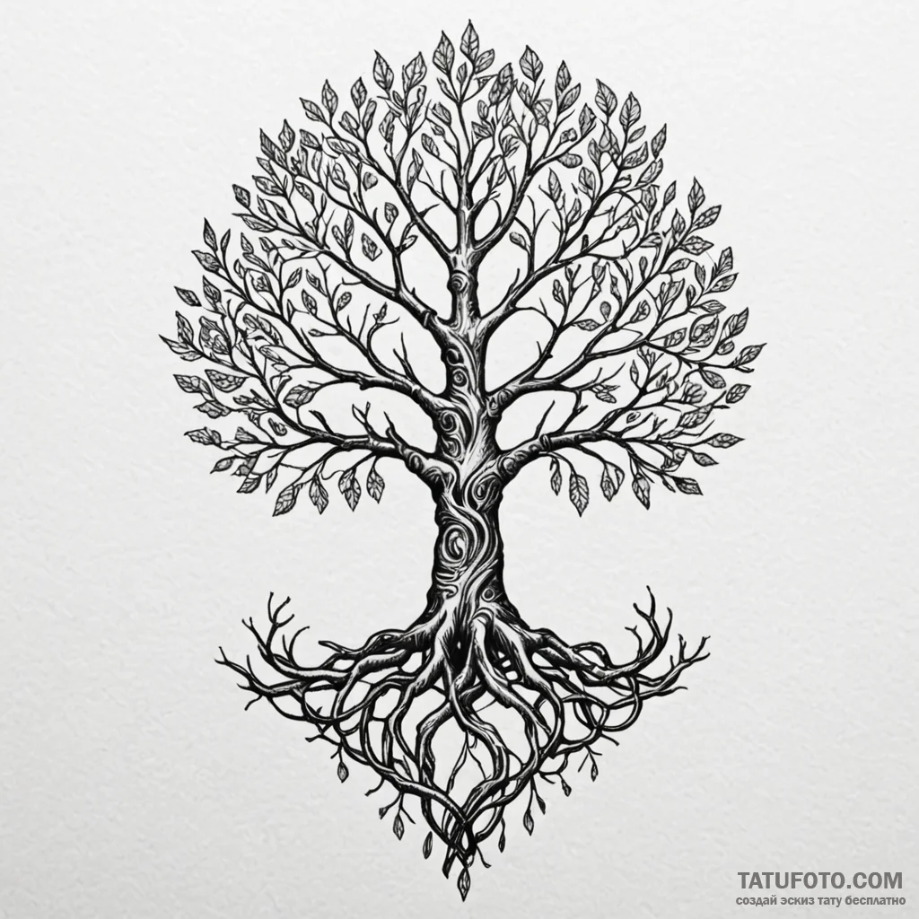 Yggdrasil (tree of life), tattoo sketch desig... - эскиз тату (№1750629175_0, 22.06.2025 21:52) — Tatufoto.com