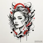 K, tattoo line art, bold outlines, thick line… — эскиз тату (№1750629268_0, 22.06.2025 21:54) — Tatufoto.com