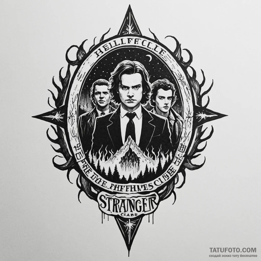 The hellfire club logo from stranger things - эскиз тату (№1750629900_0, 22.06.2025 22:05) — Tatufoto.com