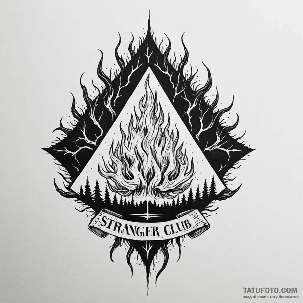 The hellfire club logo from stranger things - эскиз тату (№1750629900_1, 22.06.2025 22:05) — Tatufoto.com