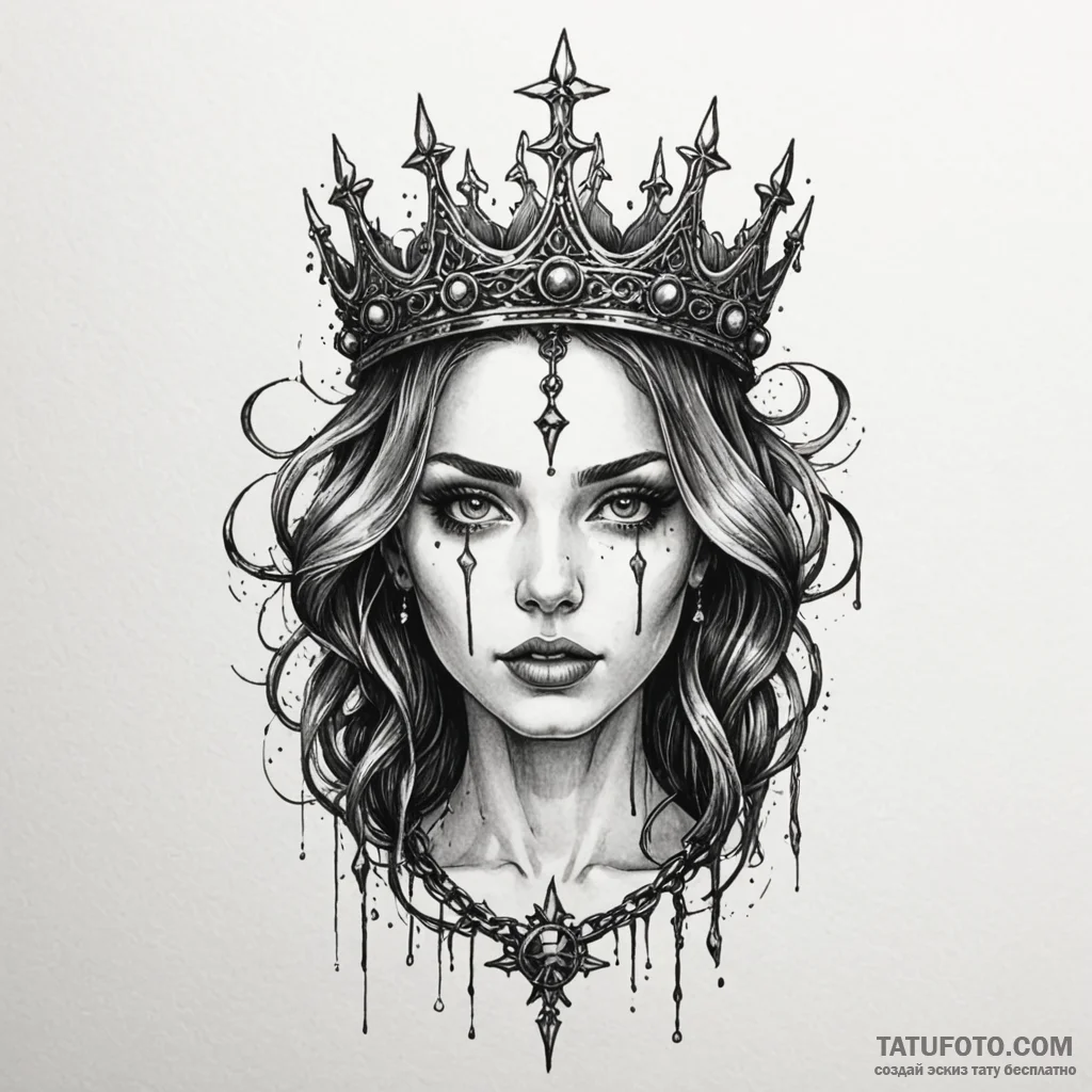 Ice crown trapped in spectral chains, artisti... - эскиз тату (№1750629983_0, 22.06.2025 22:06) — Tatufoto.com