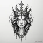 Ice crown trapped in spectral chains, artisti… — эскиз тату (№1750629983_1, 22.06.2025 22:06) — Tatufoto.com
