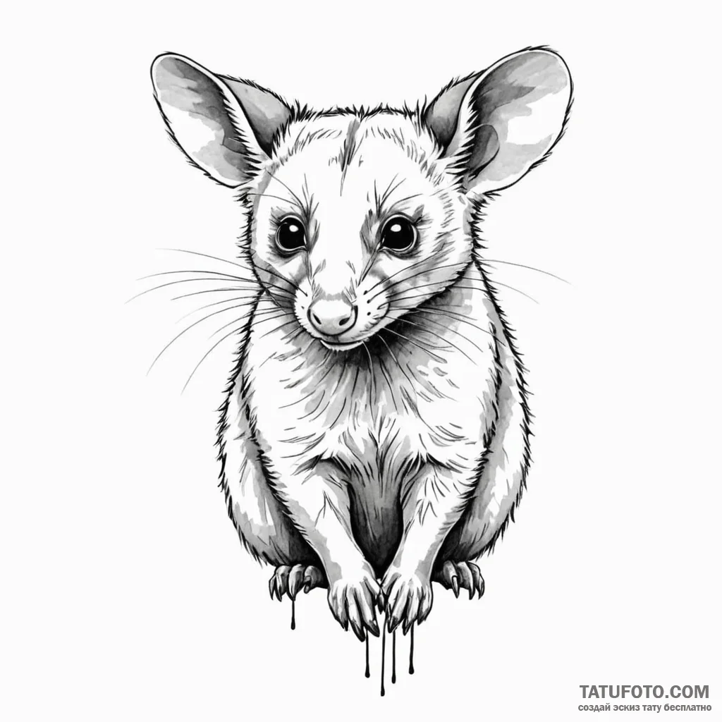 Possum - эскиз тату (№1750630073_0, 22.06.2025 22:07) — Tatufoto.com