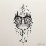 Chalice from which a waterfall of tiny stars… — эскиз тату (№1750630162_1, 22.06.2025 22:09) — Tatufoto.com