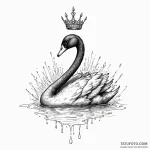 Black swan with a silver crown swimming on in… — эскиз тату (№1750631798_0, 22.06.2025 22:36) — Tatufoto.com