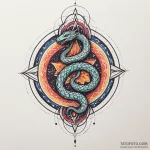 Glyph-etched serpent devouring starlight, art… — эскиз тату (№1750631887_0, 22.06.2025 22:38) — Tatufoto.com