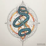 Glyph-etched serpent devouring starlight, art… — эскиз тату (№1750631887_1, 22.06.2025 22:38) — Tatufoto.com