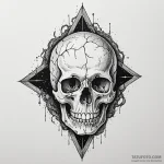 Crystal skull floating in void, ink illustrat… — эскиз тату (№1750632664_0, 22.06.2025 22:51) — Tatufoto.com