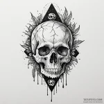 Crystal skull floating in void, ink illustrat… — эскиз тату (№1750632664_1, 22.06.2025 22:51) — Tatufoto.com