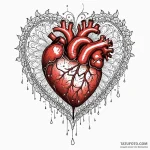 Animated heart bleeding light, ink illustrati… — эскиз тату (№1750633538_0, 22.06.2025 23:05) — Tatufoto.com