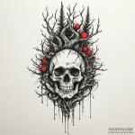 Yew roots binding spectral relic, ink illustr… — эскиз тату (№1750633625_0, 22.06.2025 23:07) — Tatufoto.com