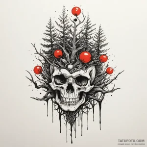 Yew roots binding spectral relic, ink illustr... - эскиз тату (№1750633625_1, 22.06.2025 23:07) — Tatufoto.com