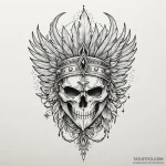 Feathered helm crowned in stars, tattoo flash… — эскиз тату (№1750633715_1, 22.06.2025 23:08) — Tatufoto.com