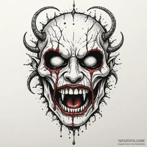 Unsealed mask devouring light, tattoo flash s... - эскиз тату (№1750633802_1, 22.06.2025 23:10) — Tatufoto.com