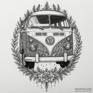 Vw camper van, adventure style, tattoo flash... - эскиз тату (№1750634606_1, 22.06.2025 23:23) — Tatufoto.com