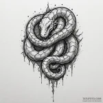 Frosted serpent beneath shattered sky, ink il… — эскиз тату (№1750635343_0, 22.06.2025 23:35) — Tatufoto.com