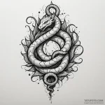 Frosted serpent beneath shattered sky, ink il… — эскиз тату (№1750635343_1, 22.06.2025 23:35) — Tatufoto.com