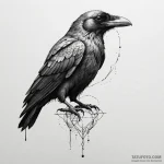 Ashen raven with cracked beak, ink illustrati… — эскиз тату (№1750635436_1, 22.06.2025 23:37) — Tatufoto.com