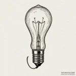 A vintage lightbulb filament glowing, tattoo… — эскиз тату (№1750635612_1, 22.06.2025 23:40) — Tatufoto.com