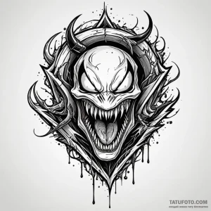 Broken fang stained with venom, ink illustrat... - эскиз тату (№1750636238_0, 22.06.2025 23:50) — Tatufoto.com
