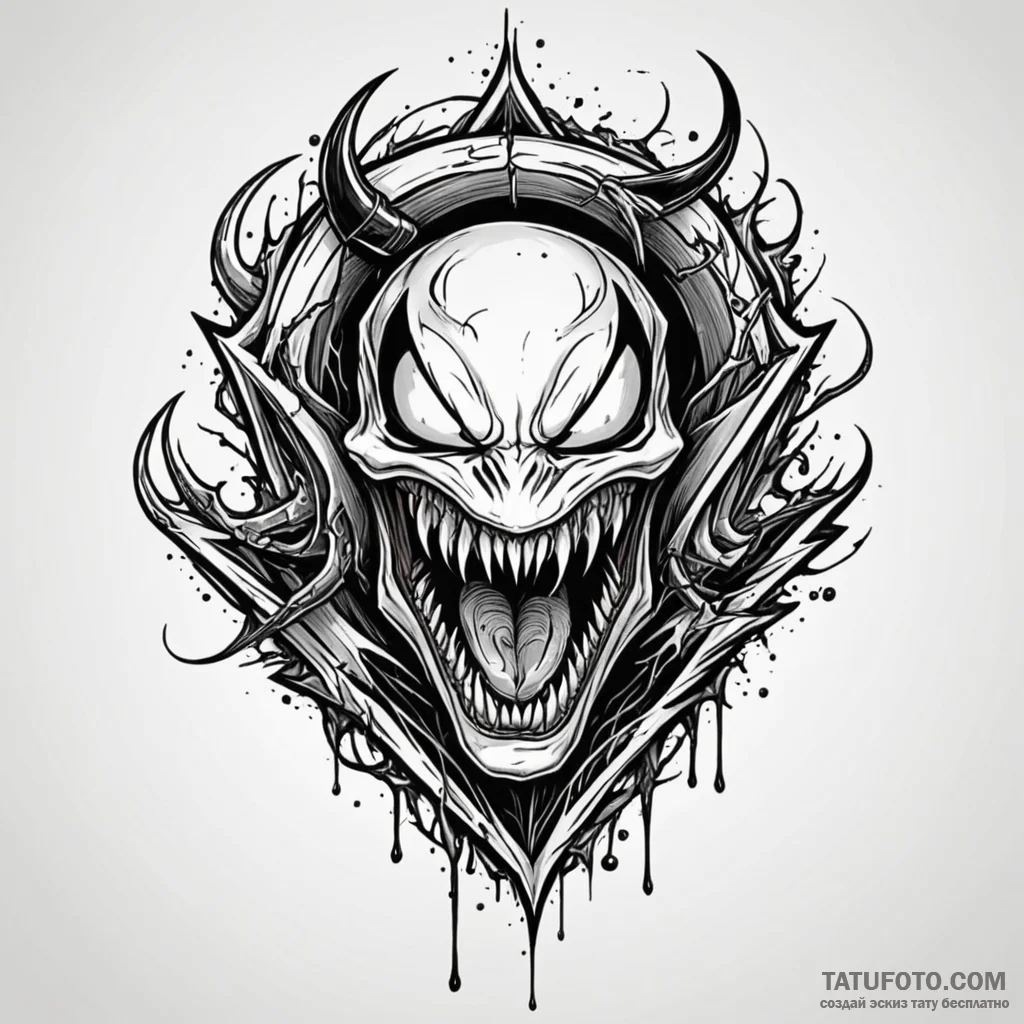 Broken fang stained with venom, ink illustrat... - эскиз тату (№1750636238_0, 22.06.2025 23:50) — Tatufoto.com