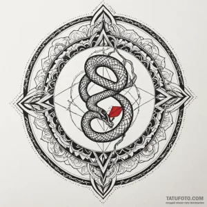 Frozen serpent devouring starlight, tattoo sk... - эскиз тату (№1750636326_1, 22.06.2025 23:52) — Tatufoto.com
