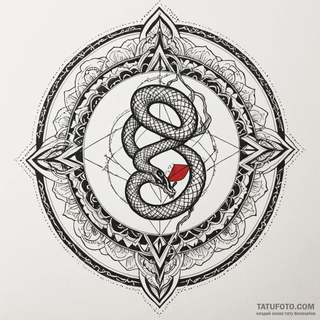 Frozen serpent devouring starlight, tattoo sk... - эскиз тату (№1750636326_1, 22.06.2025 23:52) — Tatufoto.com