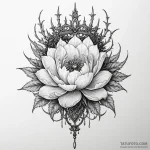 Feathered bloom crowned with thorns, concept… — эскиз тату (№1750636416_0, 22.06.2025 23:53) — Tatufoto.com