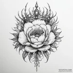 Feathered bloom crowned with thorns, concept… — эскиз тату (№1750636416_1, 22.06.2025 23:53) — Tatufoto.com