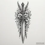 Ancient dagger with obsidian blade, tattoo fl… — эскиз тату (№1750636504_1, 22.06.2025 23:55) — Tatufoto.com