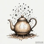 Kettle beneath spectral stars, ink illustrati… — эскиз тату (№1750637136_0, 23.06.2025 00:05) — Tatufoto.com
