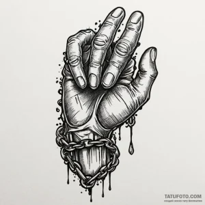 Motorcycle chain wrapped around a clenched fi... - эскиз тату (№1750637227_1, 23.06.2025 00:07) — Tatufoto.com
