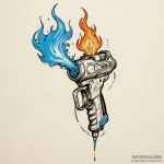 Flamethrower spitting a jet of spectral, blue… — эскиз тату (№1750638112_0, 23.06.2025 00:21) — Tatufoto.com