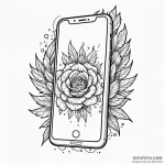 Phone screen with ‘1 new message’ notificatio… — эскиз тату (№1750638199_0, 23.06.2025 00:23) — Tatufoto.com