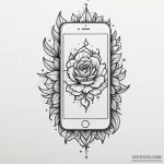 Phone screen with ‘1 new message’ notificatio… — эскиз тату (№1750638199_1, 23.06.2025 00:23) — Tatufoto.com