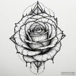Gleaming rose beneath spectral eye, ink illus… — эскиз тату (№1750639163_1, 23.06.2025 00:39) — Tatufoto.com