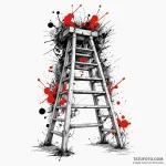 Ladder, concept art for tattoo, on a clean wh… — эскиз тату (№1750639252_1, 23.06.2025 00:40) — Tatufoto.com
