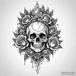 Serrated blade crowned in frost, tattoo sketc… — эскиз тату (№1750640126_1, 23.06.2025 00:55) — Tatufoto.com