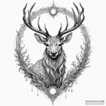 Arcane stag forming from cosmic dust, tattoo… — эскиз тату (№1750640924_0, 23.06.2025 01:08) — Tatufoto.com